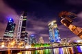 A view across the Yarra river atthe landmark of Melbourne downtown Royalty Free Stock Photo